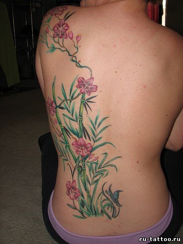 Фото и значение татуировки Орхидея.  61528820