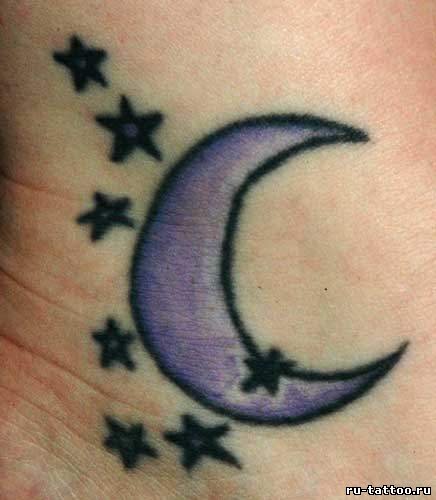 Фото и значение татуировки Луна. Тату Луна. 651077450