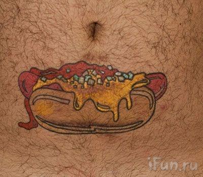 Татуировка с хот-догом